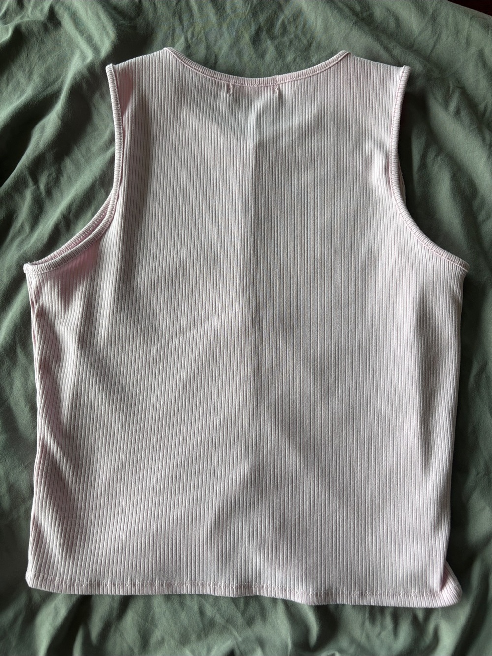 Light pink Ribbed Button-Front Tank Top - Picture 2 of 4